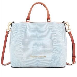 NWT DOONEY & BOURKE EMBOSSED LIZZARD LARGE BARLOW
